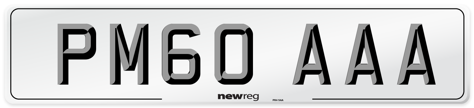 PM60 AAA Number Plate from New Reg
